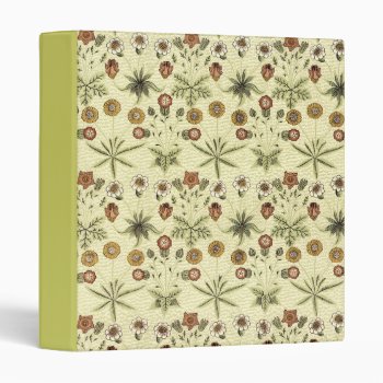 William Morris Delicate Floral Pattern 3 Ring Binder by YANKAdesigns at Zazzle