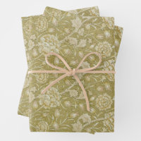 Pimpernel William Morris -Dark Brown Wrapping Paper, Zazzle