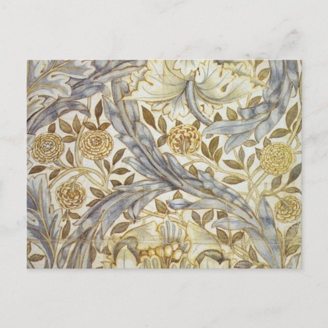 William Morris design, African Marigold Postcard (Front)