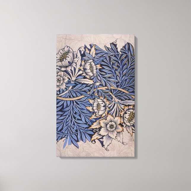William Morris - DESIGN FOR TULIP AND WILLOW INDIG Canvas Print (Front)