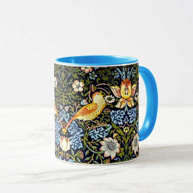 William Morris design,  Strawberry Thief Mug (Front Right)