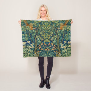 William Morris Design Vintage Style Fleece Blanket