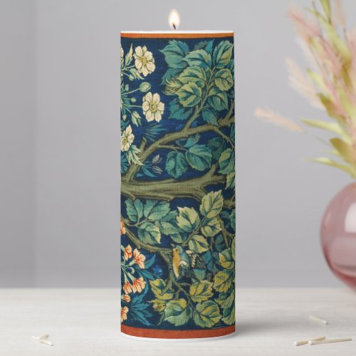 William Morris Design Vintage Style  Pillar Candle