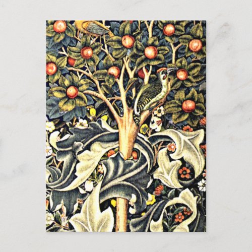 William Morris design Woodpecker Postcard