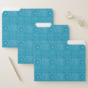 William Morris Diaper Blue Vintage Tile Pattern File Folder