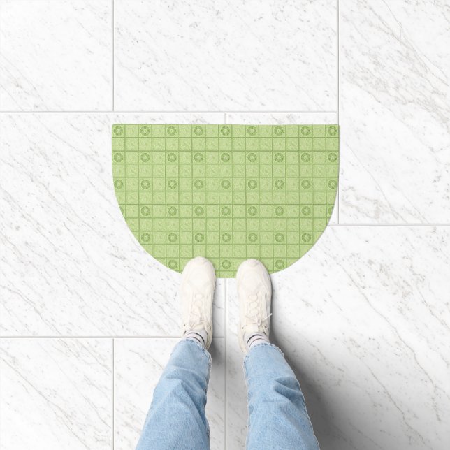 William Morris Diaper Green Tile Pattern Doormat (Indoor)
