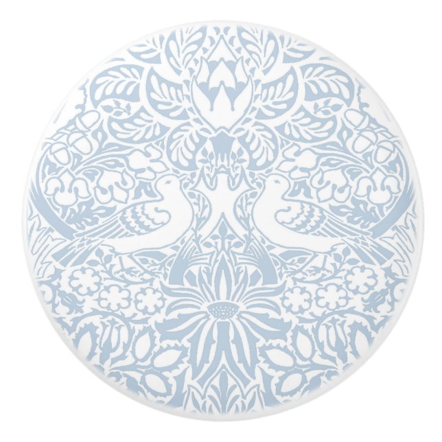 William Morris' Dove and Rose Ceramic Knob (Front)