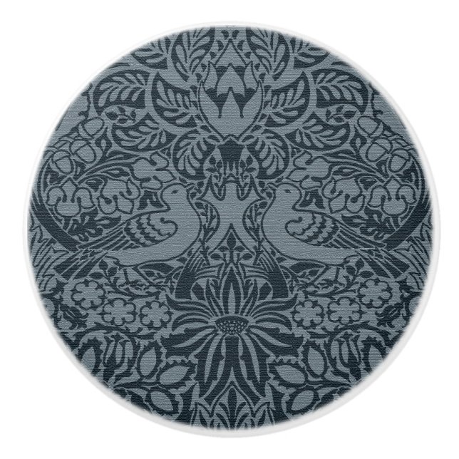 William Morris' Dove and Rose Ceramic Knob (Front)