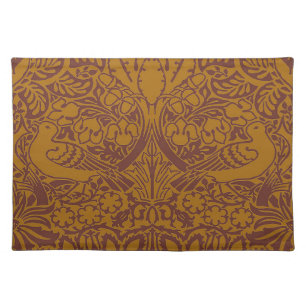 William Morris' Dove and Rose, Dark Ambers Cloth Placemat