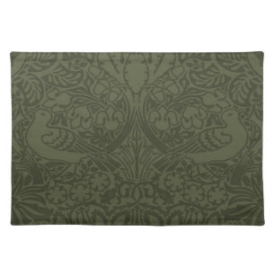 William Morris' Dove and Rose, Dark Olive Green Cloth Placemat