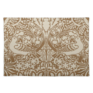William Morris' Dove and Rose, Hazel Brown Cloth Placemat
