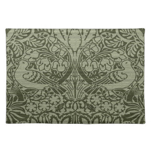 William Morris' Dove and Rose, Olive Green Cloth Placemat