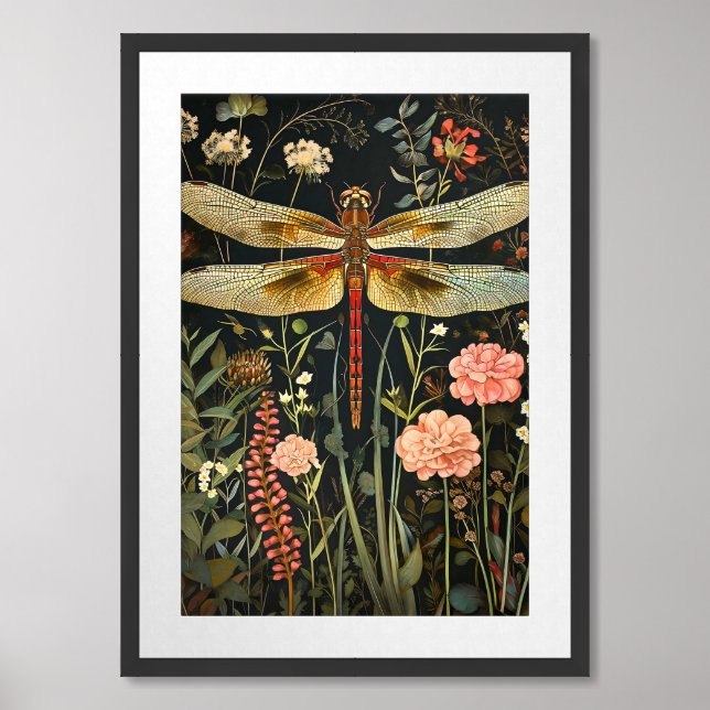 William Morris Dragonfly Framed Art (Framed Front)