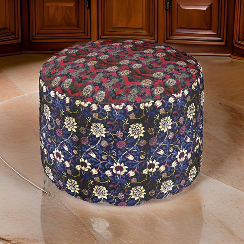 William  Morris Dual Designs Red and Blue  Pouf