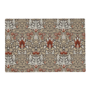William Morris Earthy Brown Floral Wallpaper Placemat
