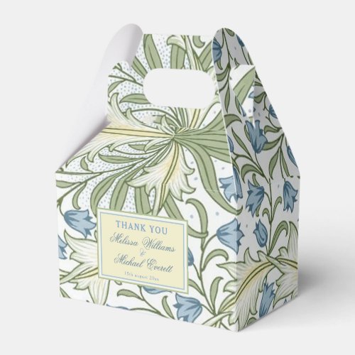 William Morris _ Elegant Blue Bellflowers Wedding Favor Boxes