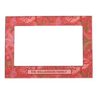 William Morris - Elegant Red & Pink Floral Magnetic Frame