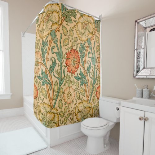 William Morris Elegant  Rose Pattern Shower Curtain