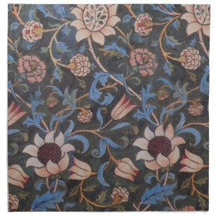 William Morris Evenlode Pattern: Vintage Moody Cloth Napkin