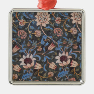 William Morris Evenlode Pattern: Vintage Moody Metal Ornament