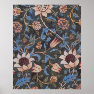 William Morris Evenlode Pattern: Vintage Moody Poster