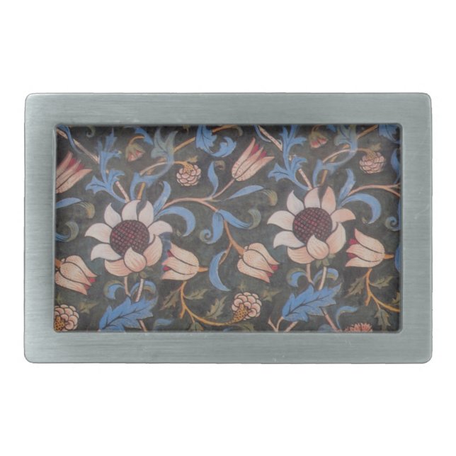 William Morris Evenlode Textile Floral Art Belt Buckle (Front)