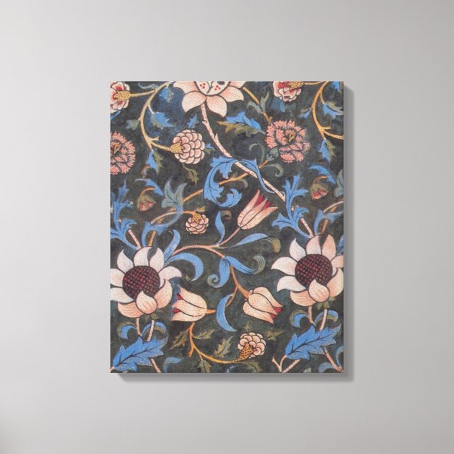 William Morris Evenlode Textile Floral Art Canvas Print (Front)