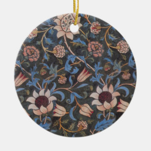 William Morris Evenlode Textile Floral Art Ceramic Ornament