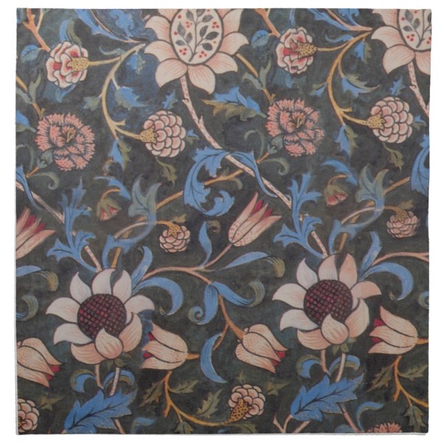 William Morris Evenlode Textile Floral Art Cloth Napkin (Front)