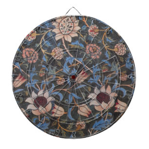 William Morris Evenlode Textile Floral Art Dartboard With Darts