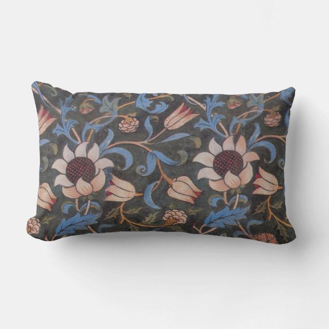William Morris Evenlode Textile Floral Art Lumbar Pillow (Front)