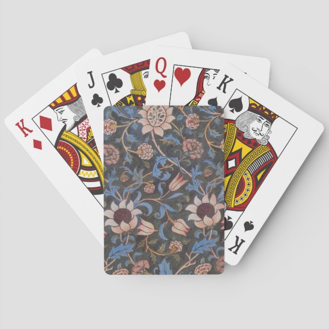 William Morris Evenlode Textile Floral Art Poker Cards (Back)