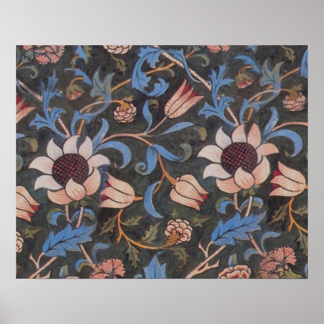 William Morris Evenlode Textile Floral Art Poster (Front)