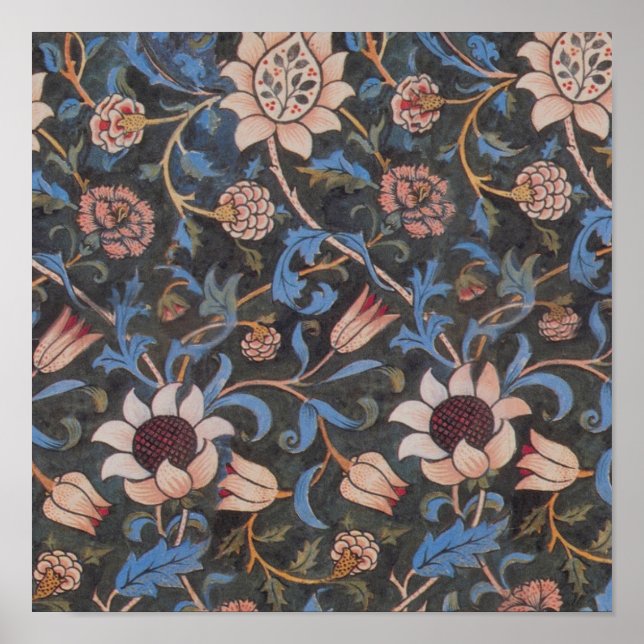 William Morris Evenlode Textile Floral Art Poster (Front)