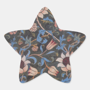 William Morris Evenlode Textile Floral Art Star Sticker