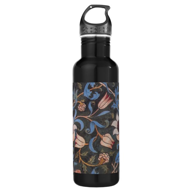 William Morris Evenlode Textile Floral Art Water Bottle (Front)