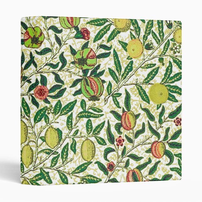 William Morris Exotic Fruit, Lemon Yellow 3 Ring Binder (Front/Spine)