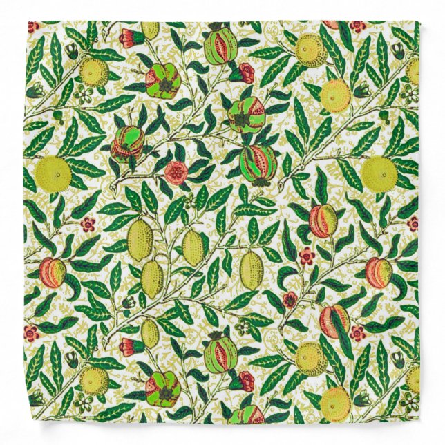 William Morris Exotic Fruit, Lemon Yellow Bandana (Front)