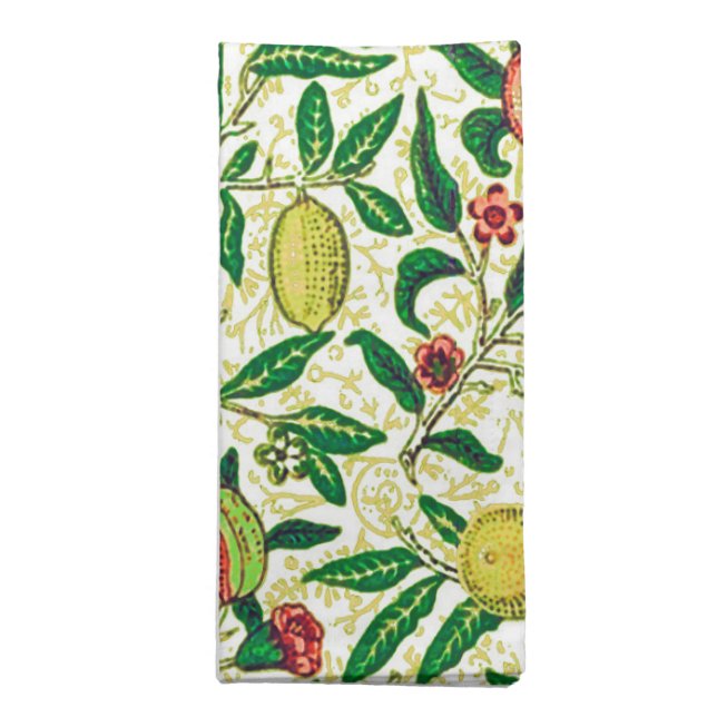 William Morris Exotic Fruit, Lemon Yellow Cloth Napkin (Folded)
