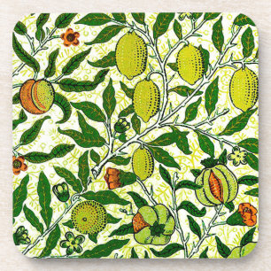 William Morris Exotic Fruit, Lemon Yellow Drink Coaster