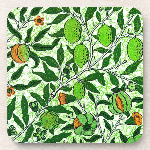 William Morris Exotic Fruit Lime Green Coaster