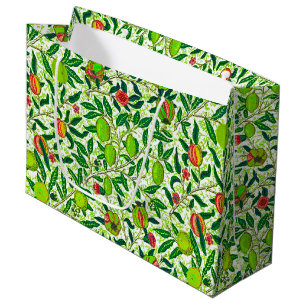 William Morris Exotic Fruit, Lime Green Large Gift Bag