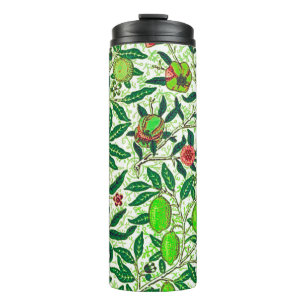 William Morris Exotic Fruit, Lime Green Thermal Tumbler