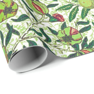 William Morris Exotic Fruit, Lime Green Wrapping Paper