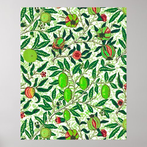 William Morris Exotic Fruit Limes and  Peaches  Poster