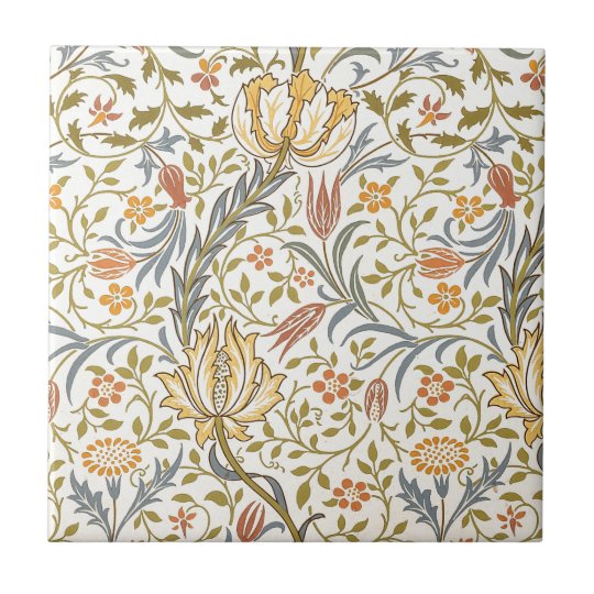 William Morris Flora Design Ceramic Tile | Zazzle.com