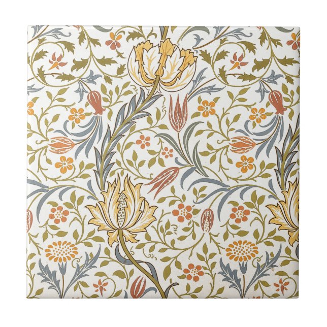 William Morris Flora Design Ceramic Tile (Front)