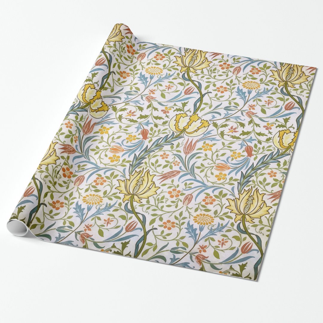 William Morris Flora Vintage Floral Art Nouveau Wrapping Paper Zazzle
