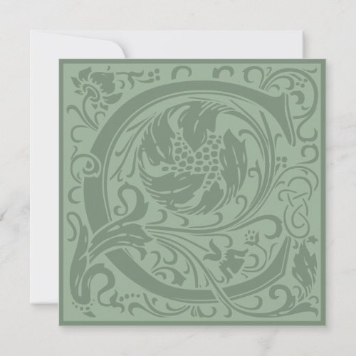 William Morris Floral Alphabet Monogram Letter C Invitation