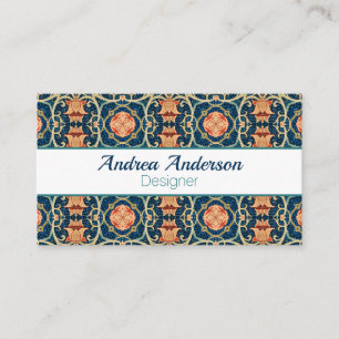 William Morris Floral Arabesque Geometric Business Card